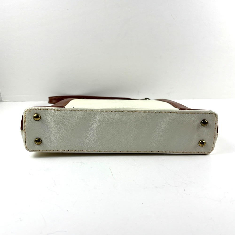 Vintage Frame Handbag Women Medium Cream Brown Good Kiss Lock Retro 60's - Picture 4 of 6